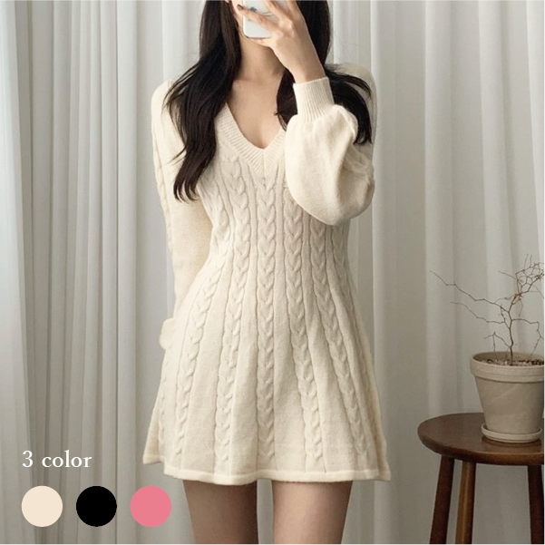 maje ワンピース 38 アイボリー Vネック ミニワンピース maje