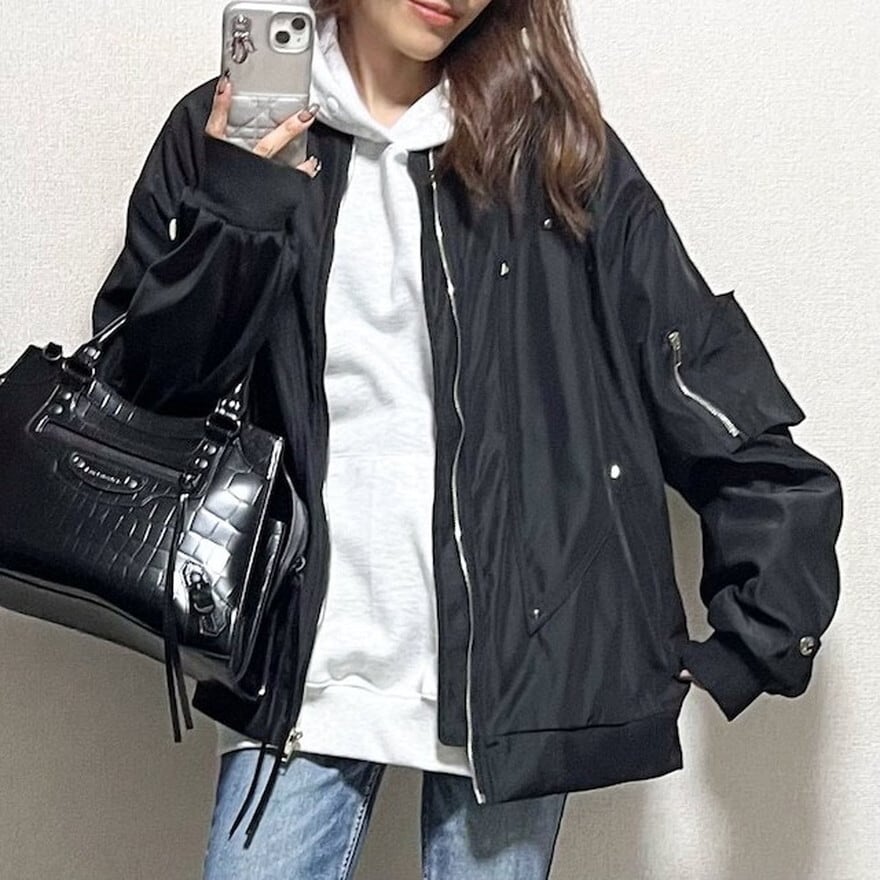 セミロリ MA-1ジャケット 大人増し 原宿スタイル 普段着 韓国