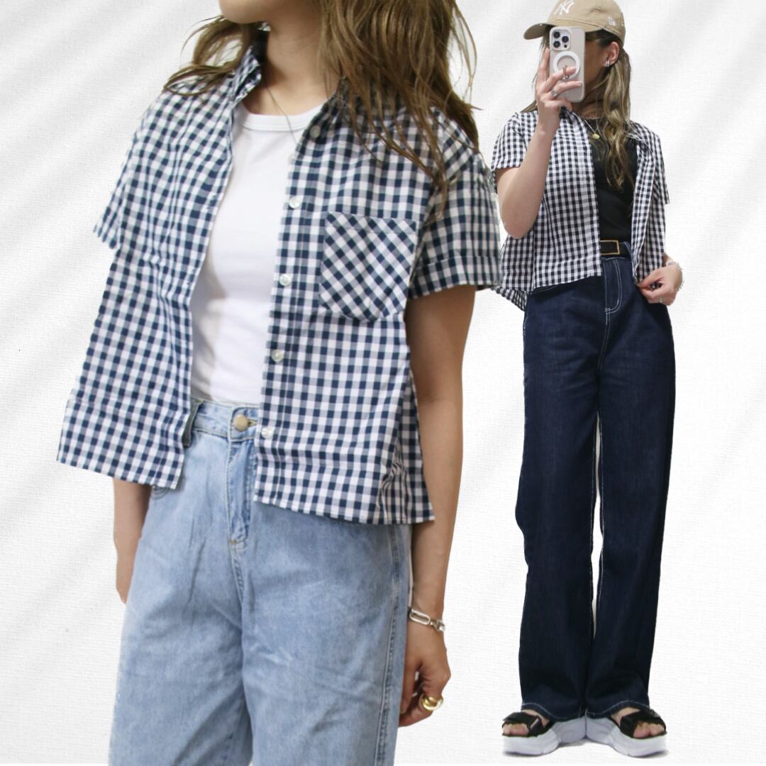 ギンガムチェックシャツ