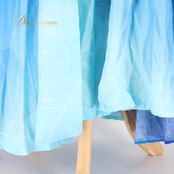 フラダンス 衣装 CC Fashions CCファッション ワンピース ドレス ブルー系 ハワイ製 ワントーン ベロア グラデーション アシンメトリー モンステラ柄 かわいい きれい 華やか 鮮やか 明るい 爽やか 青 ハワイアン アロハ フラ レッスン 練習