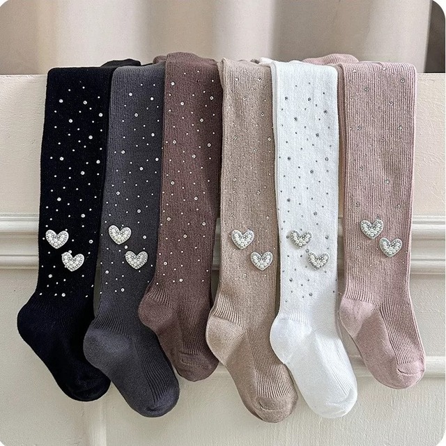 ビジュー付きハートタイツ（2足）