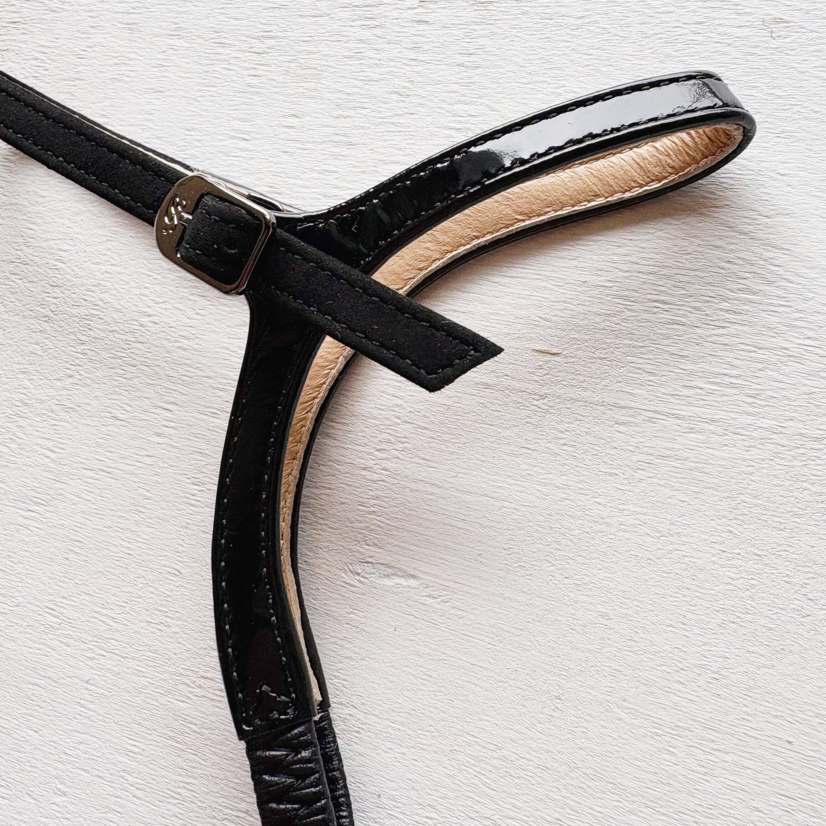 Type N002 ブラックスエードとブラックエナメルのコンビ (S.L)シューループ