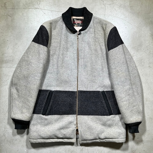 50~60's Woolrich ウールリッチ 2トーンファラオコート カーコート ショールカラー アメリカングラフィティー ロカビリー TALONジッパー グレー ブラック size42 希少 ヴィンテージ BA-1761 RM2180H