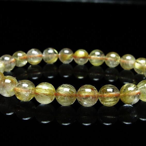 ルチルクォーツ ブレスレット 8mm タイチンルチルクォーツ タイチンルチル 一点物 メール便可 [M便 1/10] 111-49044