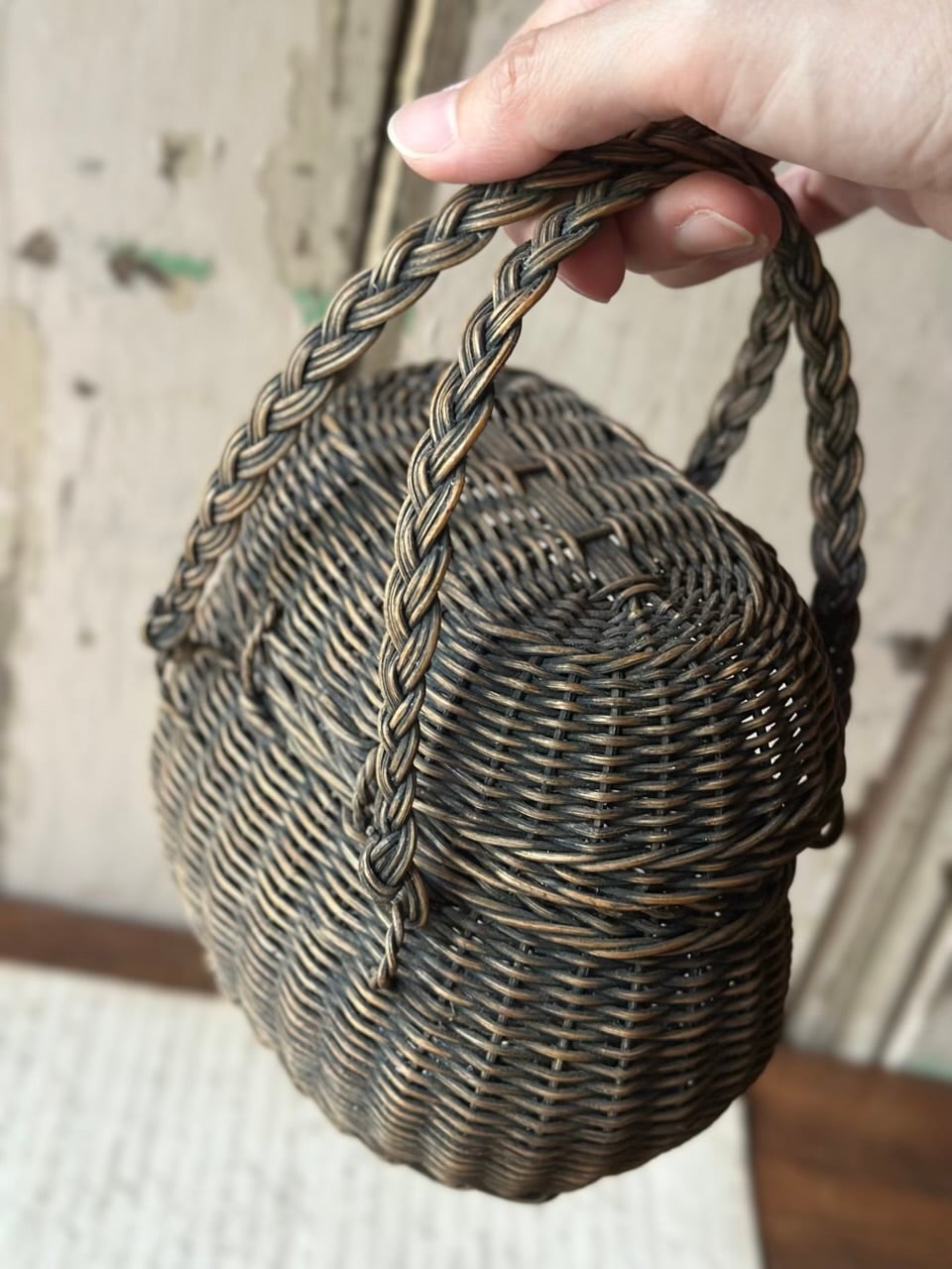 ドールパニエ 小さなバスケット 黒×茶 | Brocante de La Cocotte