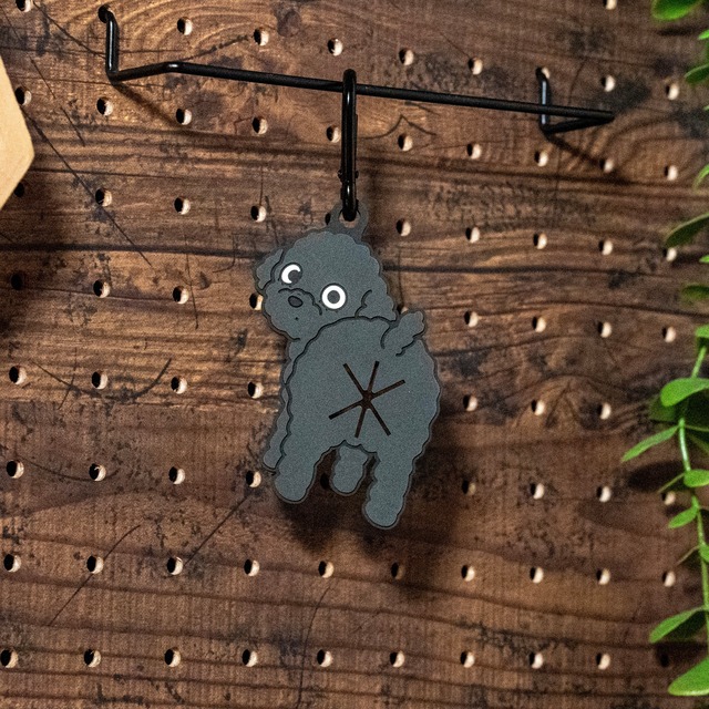 【トイプードル（ブラック）】Poopホルダー_お散歩マナー袋ホルダー