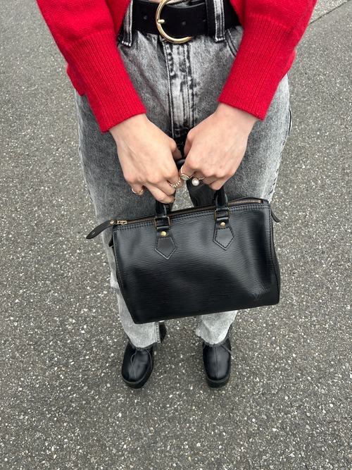 LOUIS VUITTON ルイヴィトン エピ ハンドバッグ ブラック レザー ボストン vintage ヴィンテージ オールド bria3m