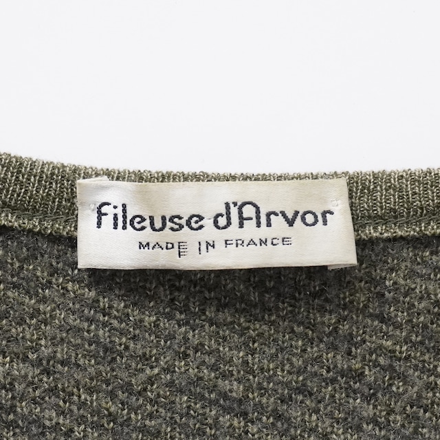 【MADE IN FRANCE】FILEUSE D'ARVOR カーキニット "CARDIGAN TRICOT"