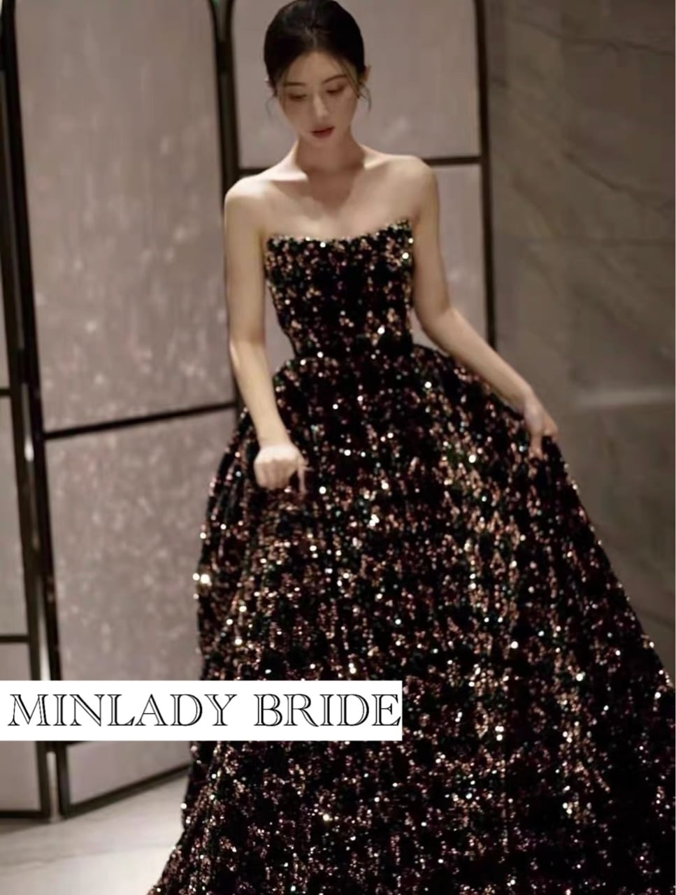 レンタル】ブラック 黒 カラーウェディングドレス | MINLADY BRIDE