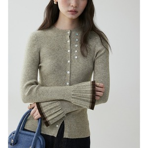 pleats sleeve cardigan　ｋ-0004