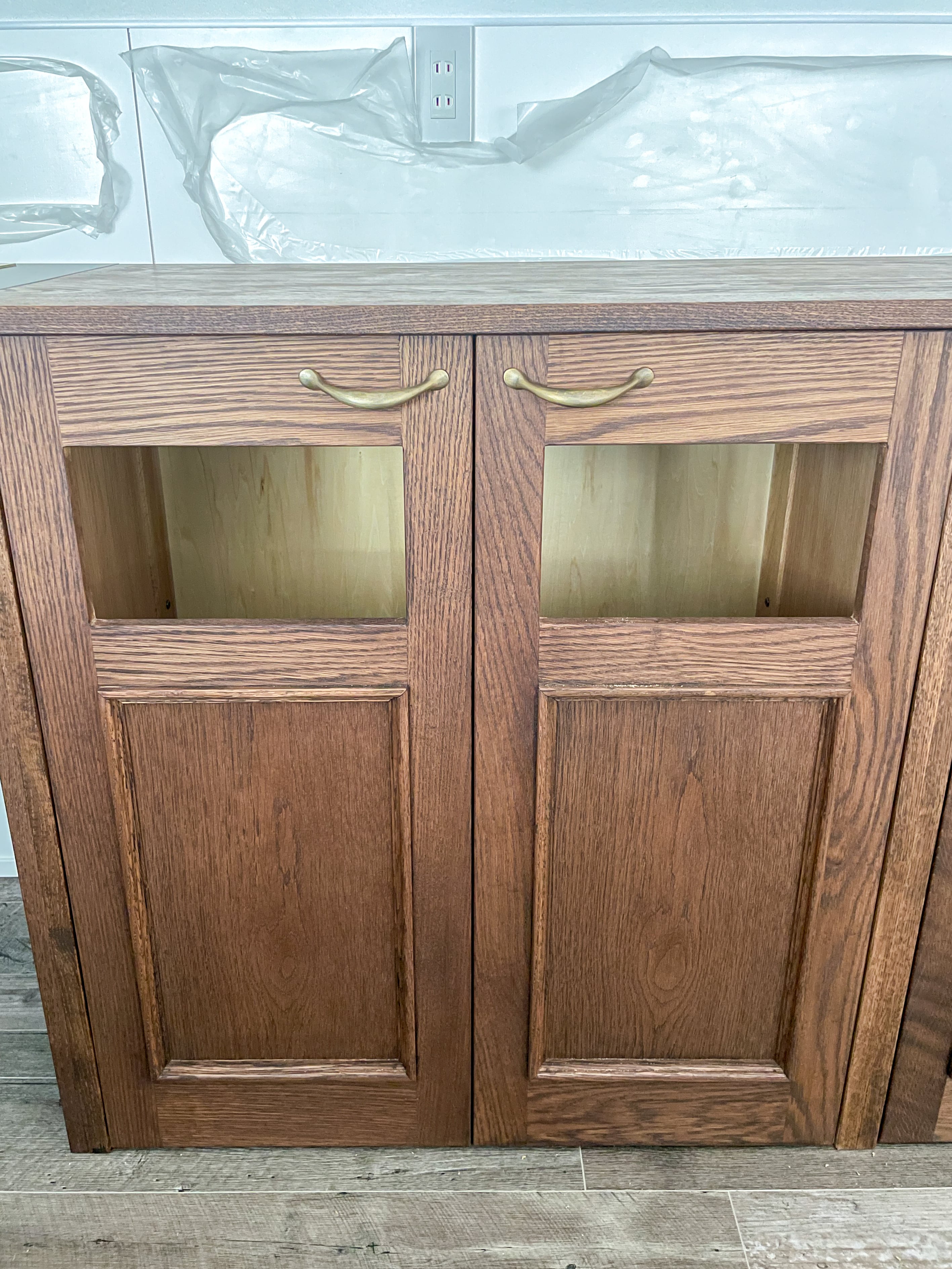 手洗いシンク埋込キッチンバック収納カウンター109 （ホワイトオーク