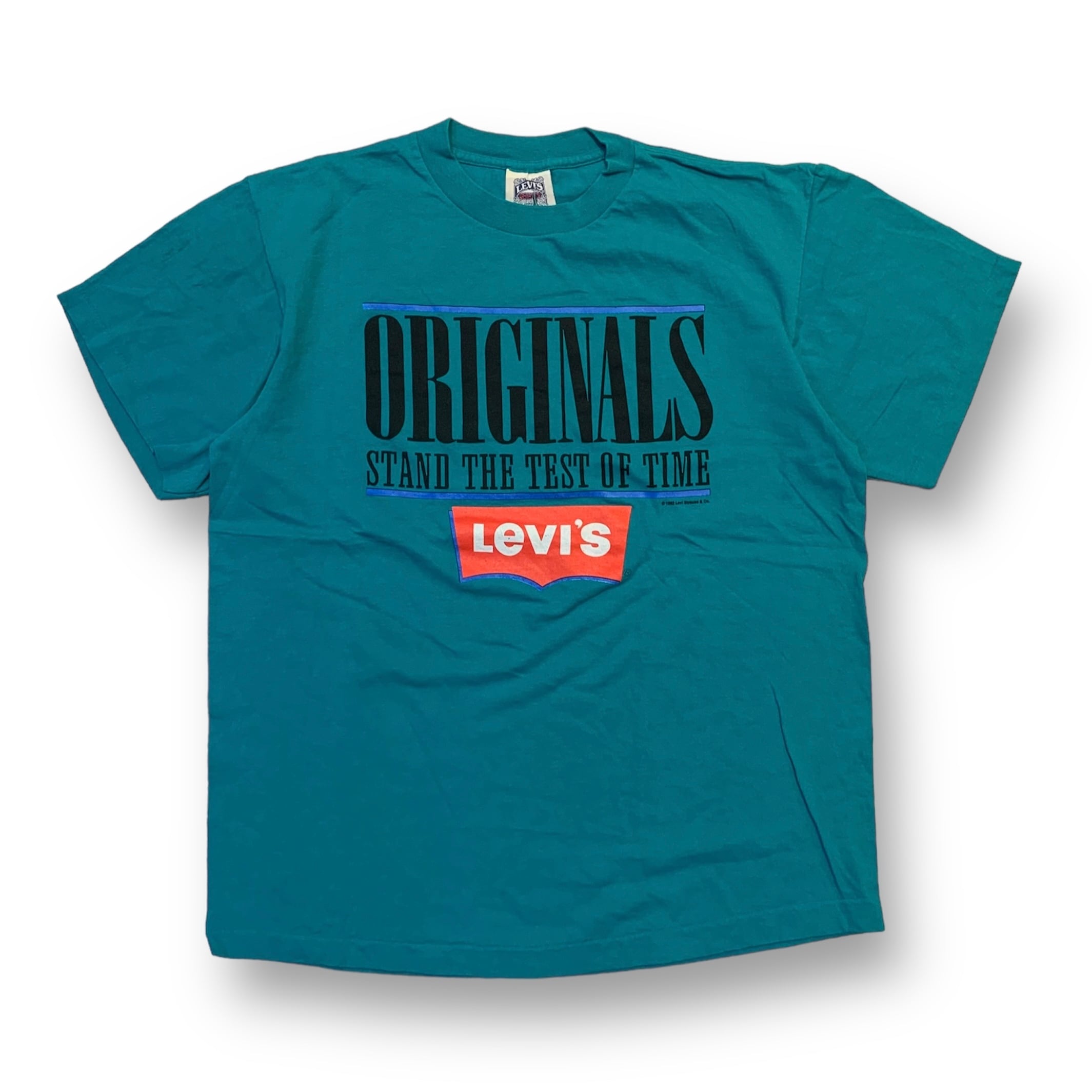 USA製 90年代 “L” Levi's リーバイス プリントTシャツ ターコイズ