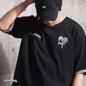 ◆ドリップハート サガラ刺繍 リンガーTシャツ◆ng-87225