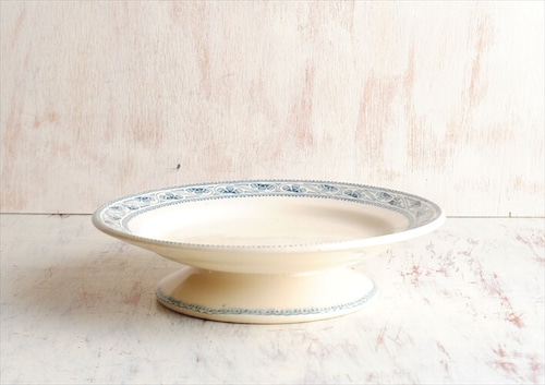 1900年代初期 フランス Choisy Le Roi ショワジー・ル・ロワ Boulenger&Cie CHAMPIGNY コンポティエ 21cm コンポート皿 磁器 陶器 アンティーク_220804 it1829