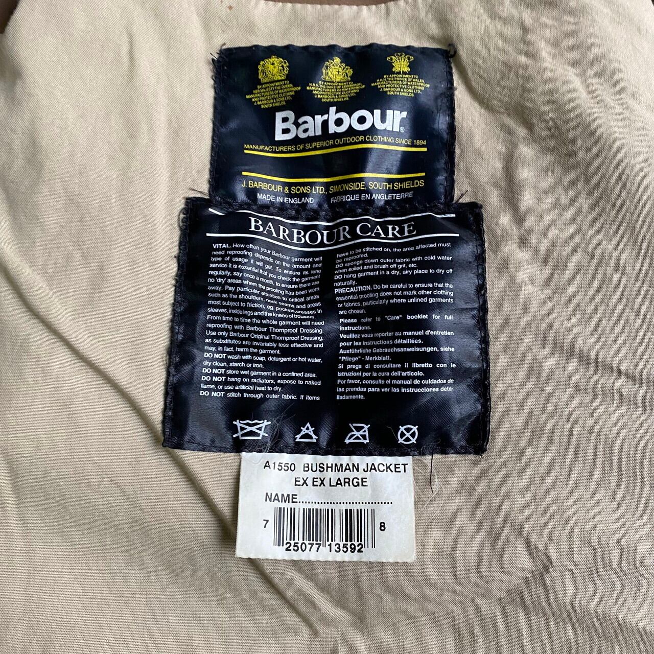 EX Barbour INTERNATIONAL オイルドジャケット 黒 L