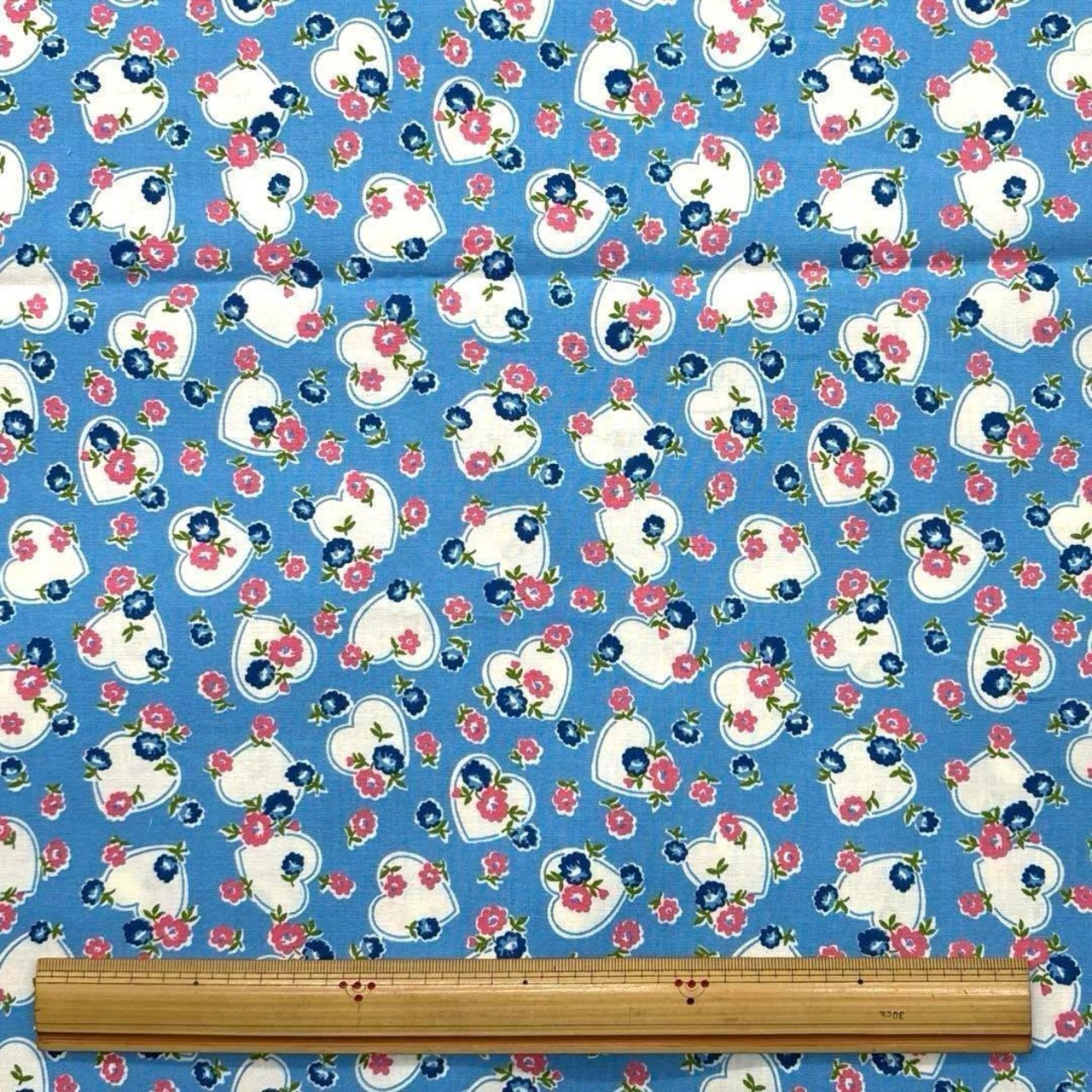 Cdr393◆1m◆SM◆綿100%シーチング生地◆ハート花柄