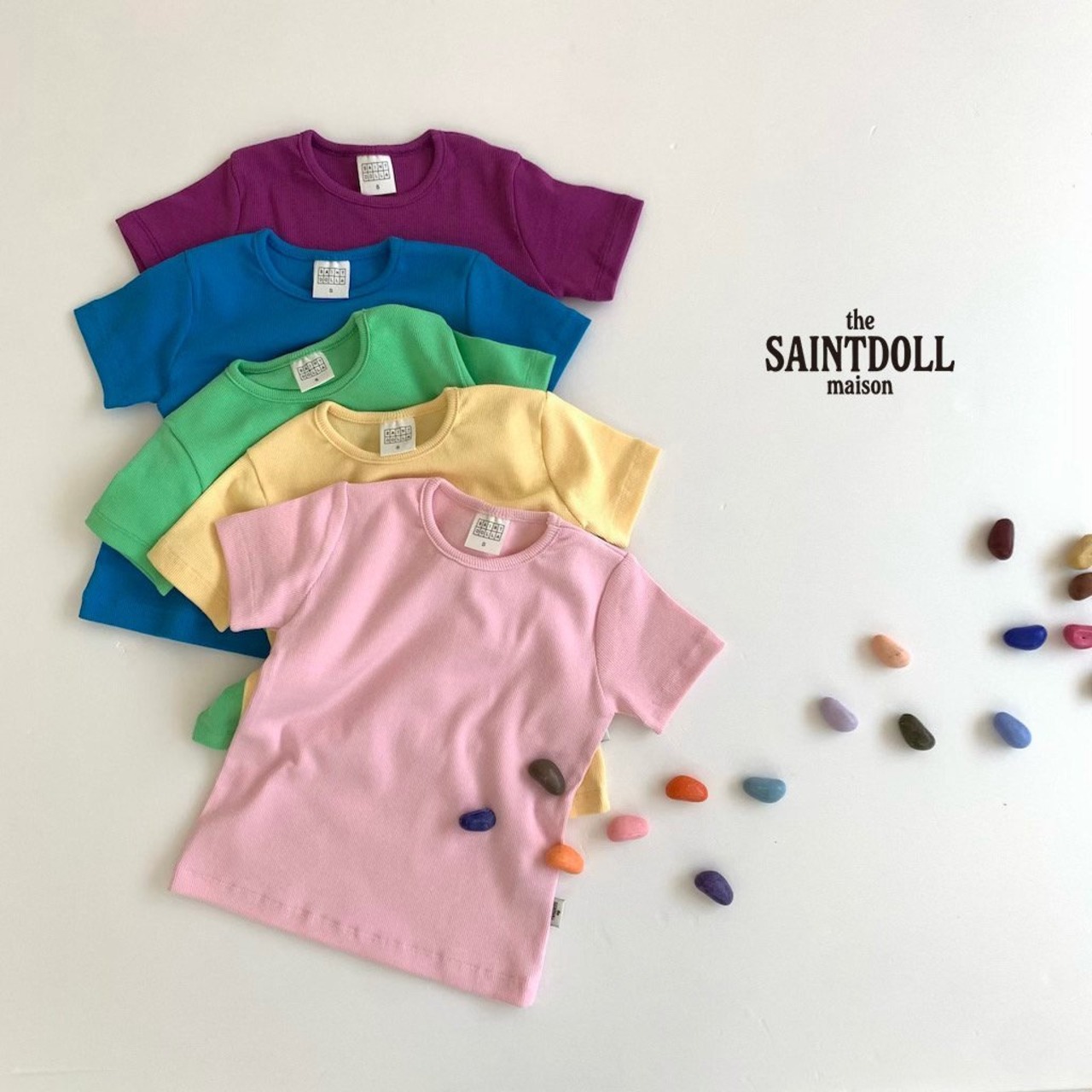 [SAINTDOLL] colored paper tee (JS/JM/JL/adult) / [세인트돌] 색종이티 (JS/JM/JL/adult)