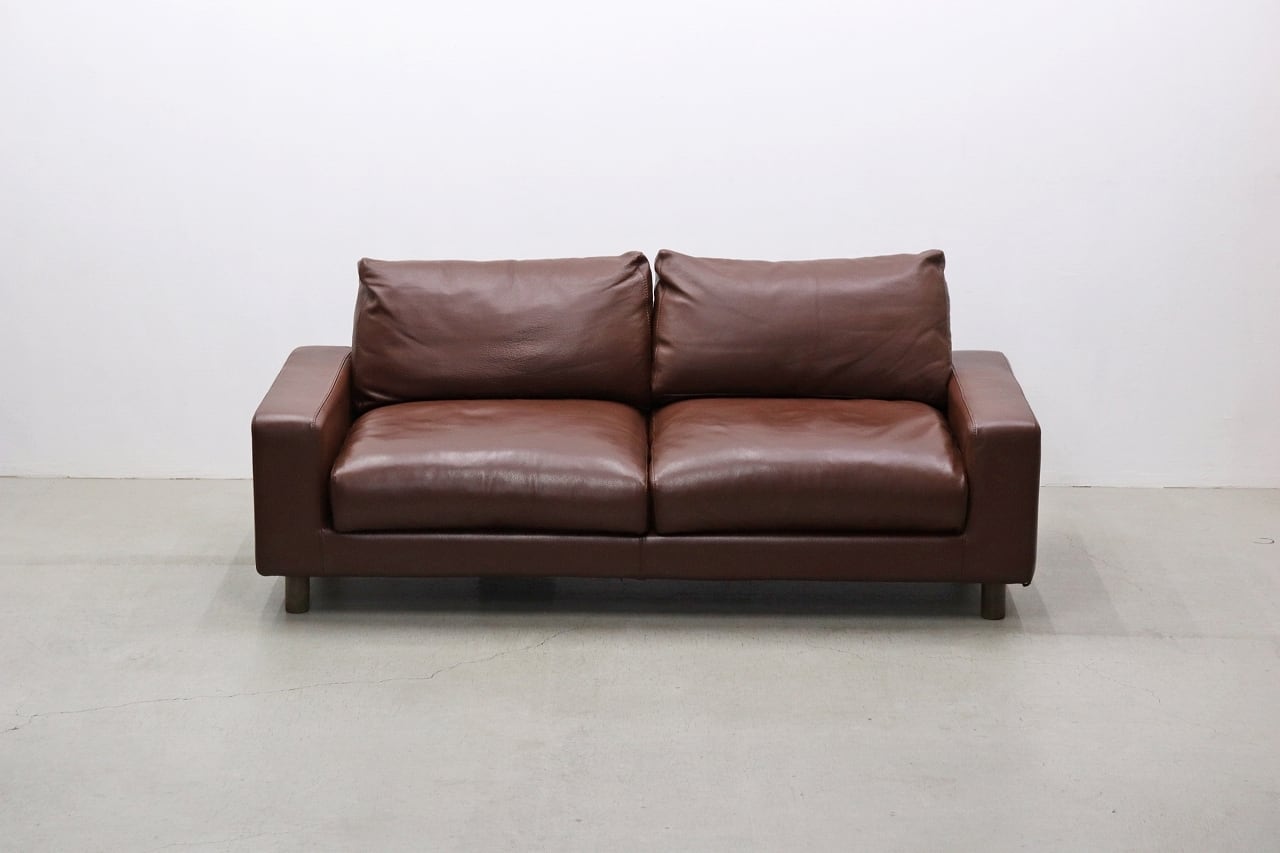 ととも 無印良品 ワイドアーム2シーターソファ ブラウン 2人掛けソファ 沼津店】MUJI 無印良品 本革 ワイドアーム 2Pソファ ブラウン 茶