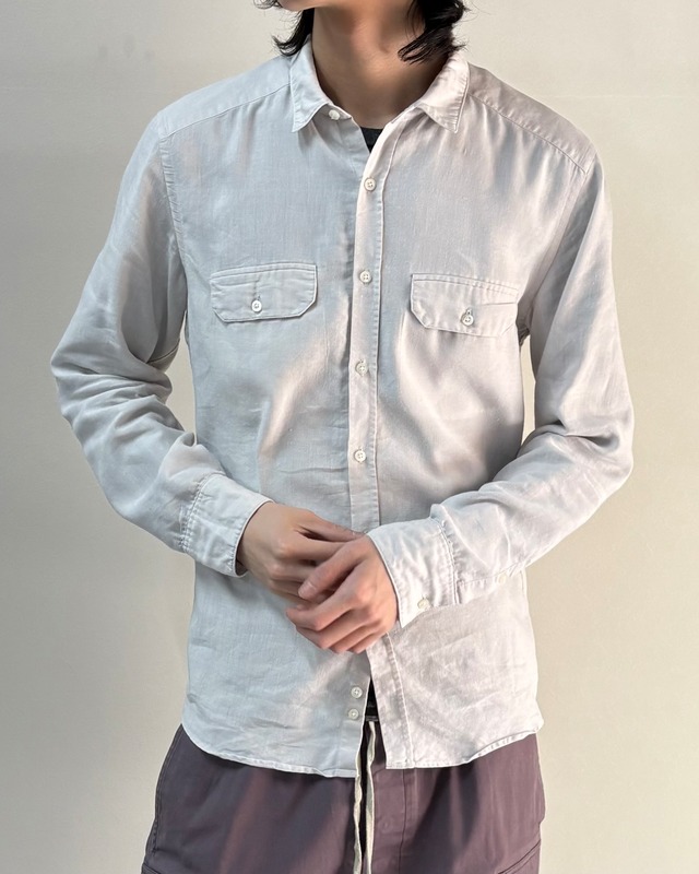 【Neil Barrett】flap pocket linen shirt