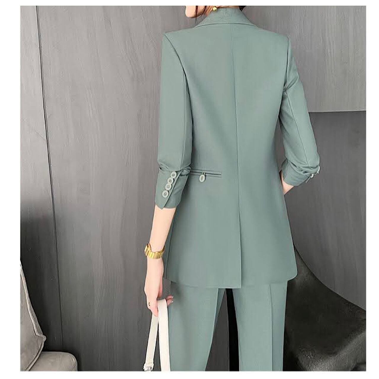 ライトグリーン スリム スーツ ツー ピース スーツセットアップ