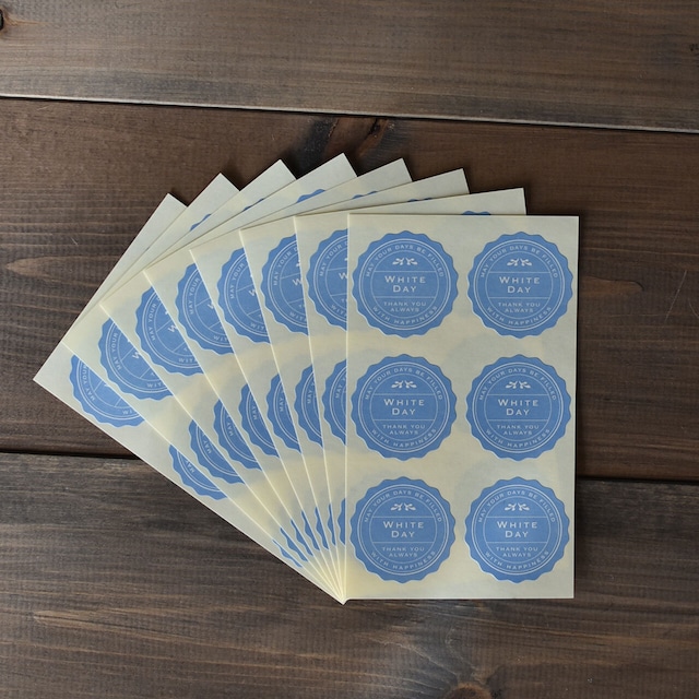ホワイトデーシール 48枚入 ライトブルー WD