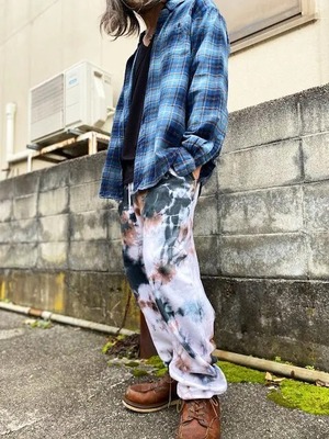 タイダイ染め Tie-dye スウェットパンツ Lサイズ　ブラック×ブラウン HD20-84