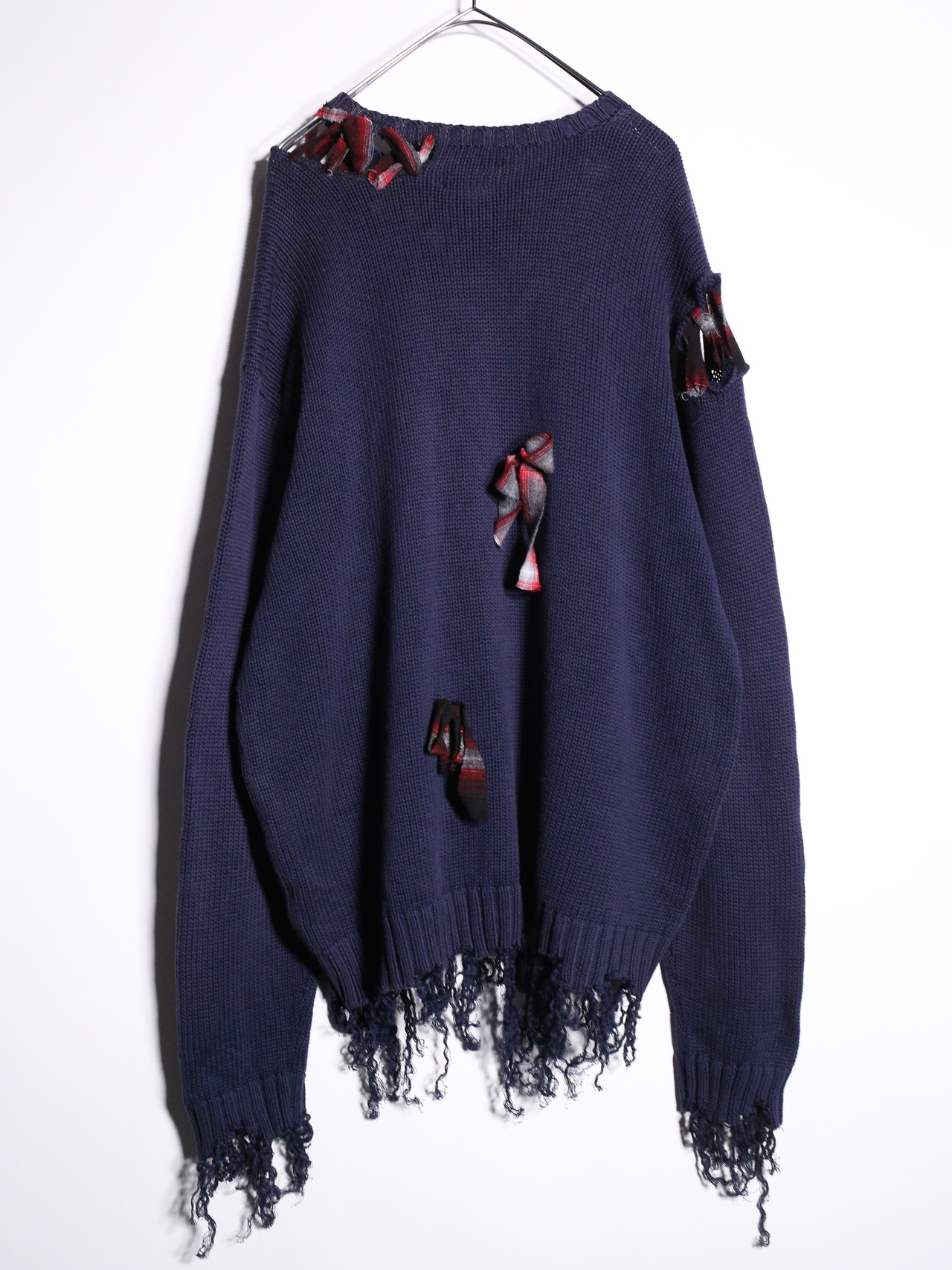REMAKE / boro and ribbon custom cotton knit - 16