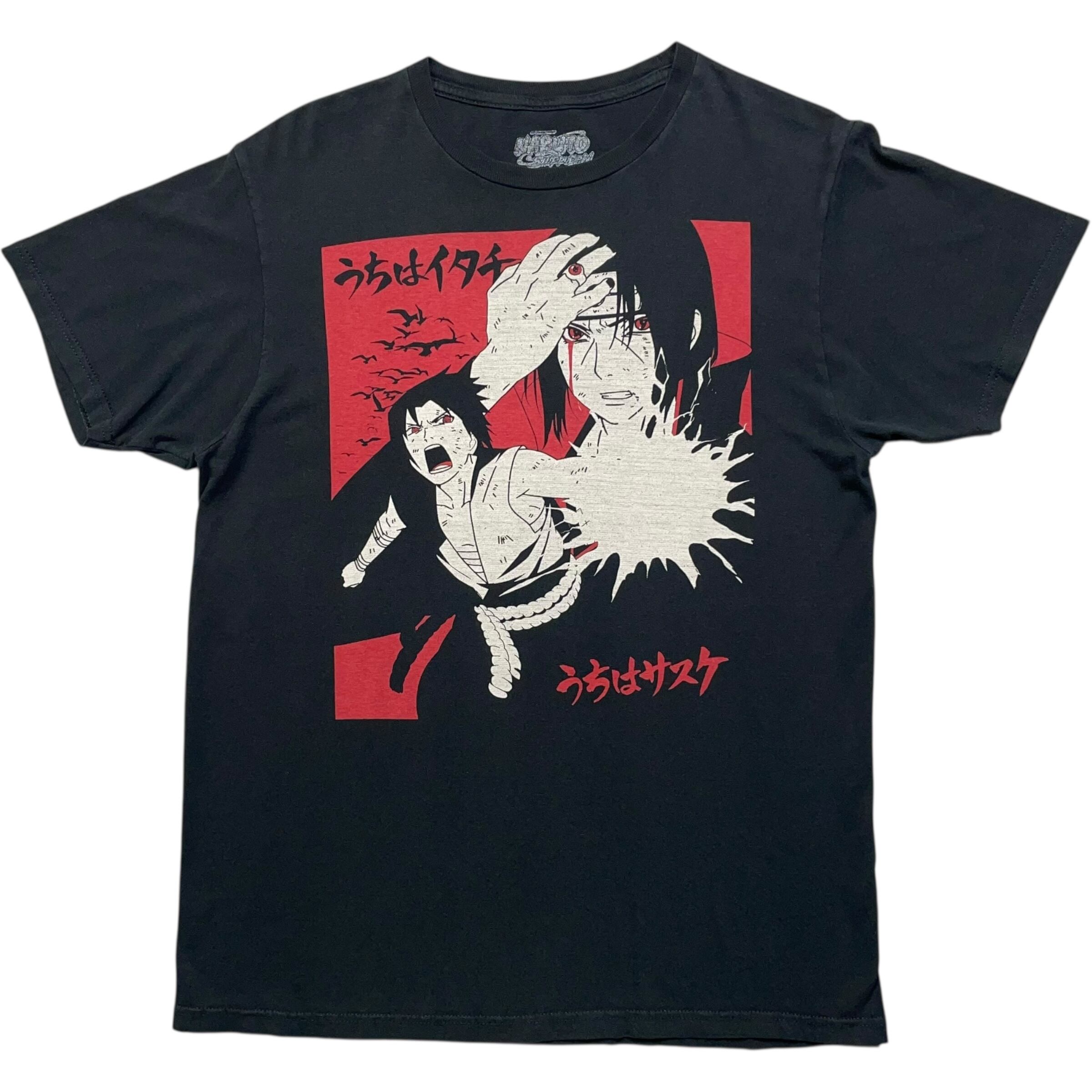 《M》 NARUTO ナルト アニメTシャツ プリント ブラック no.7372