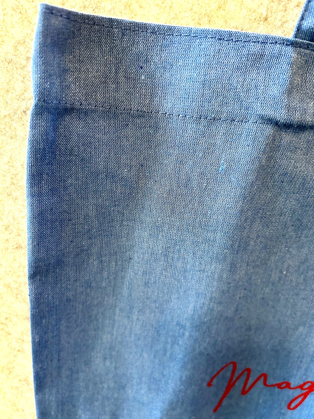 シャンブリックマチ付きオリジナルトートバッグ（L）