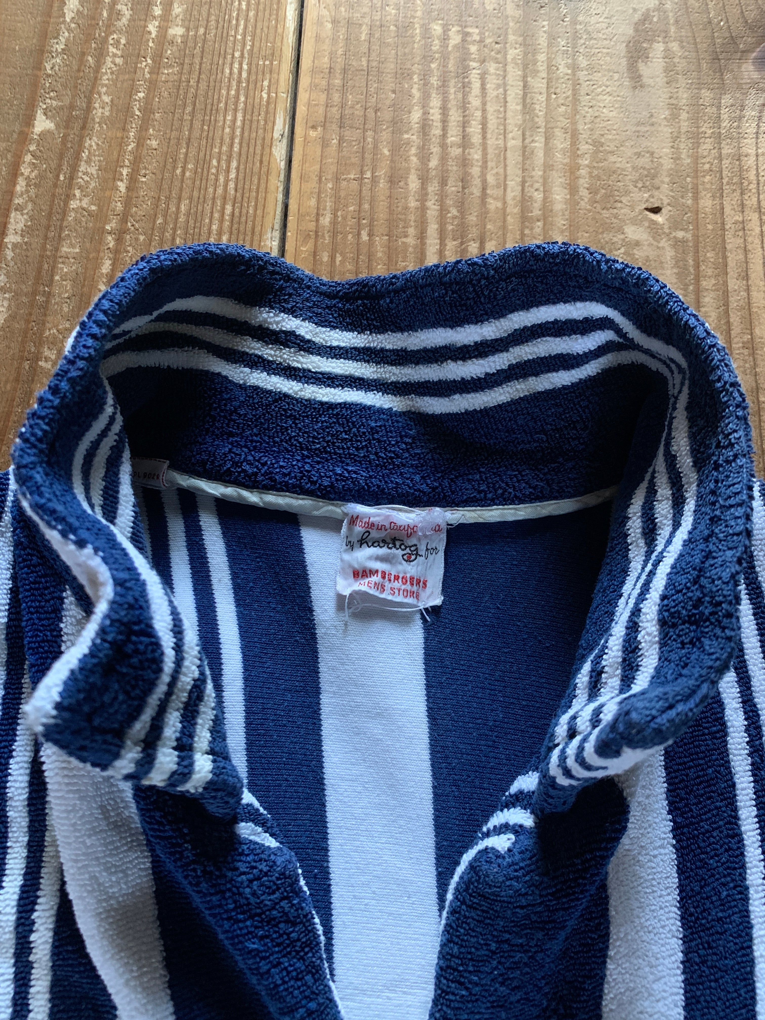 60's Bamberger's ストライプ パイル ビーチシャツ