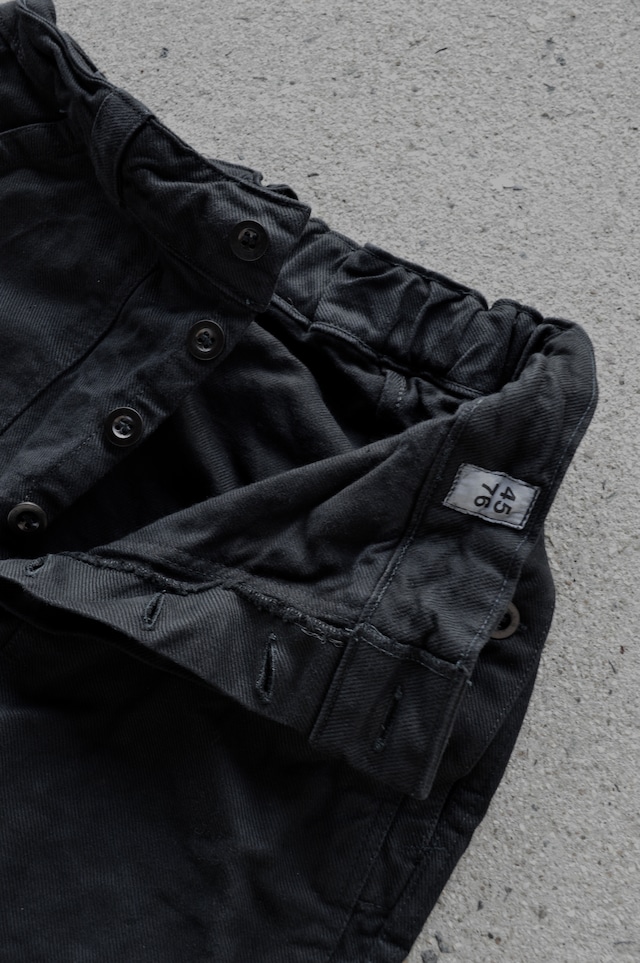 Swiss Army 80s Baker Denim Trousers Dyed Black スイス軍 デニムトラウザー 黒染め ベイカーパンツ 後期