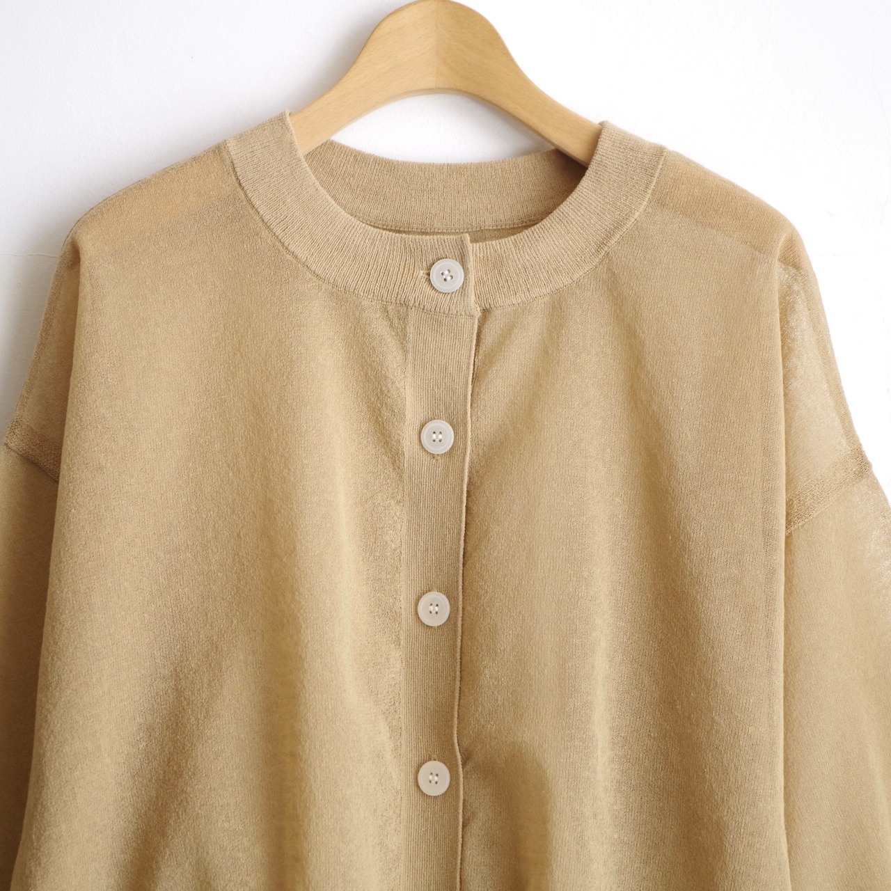 one f Sheer Cardigan BEIGE 再入荷