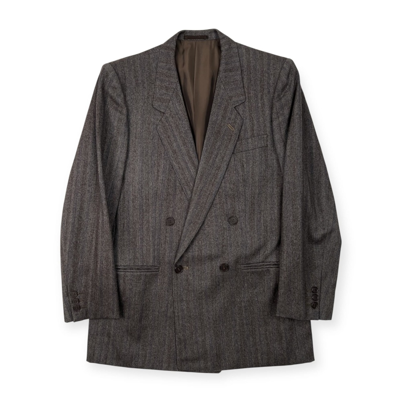 90s ビンテージ GRES POUR HOMME グレ プール オム ストライプ ダブル スーツ A-5/79/オンワード/上下セット/メンズ