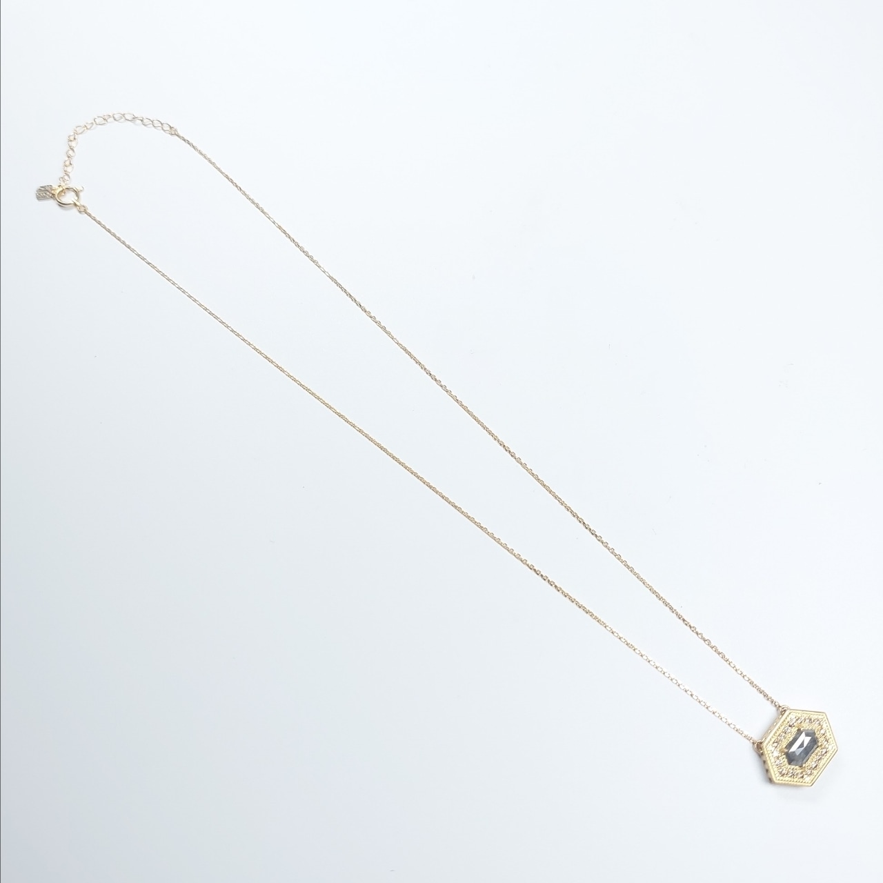 K18 PT Salt &Pepper Diamond Broun Diamond Necklace