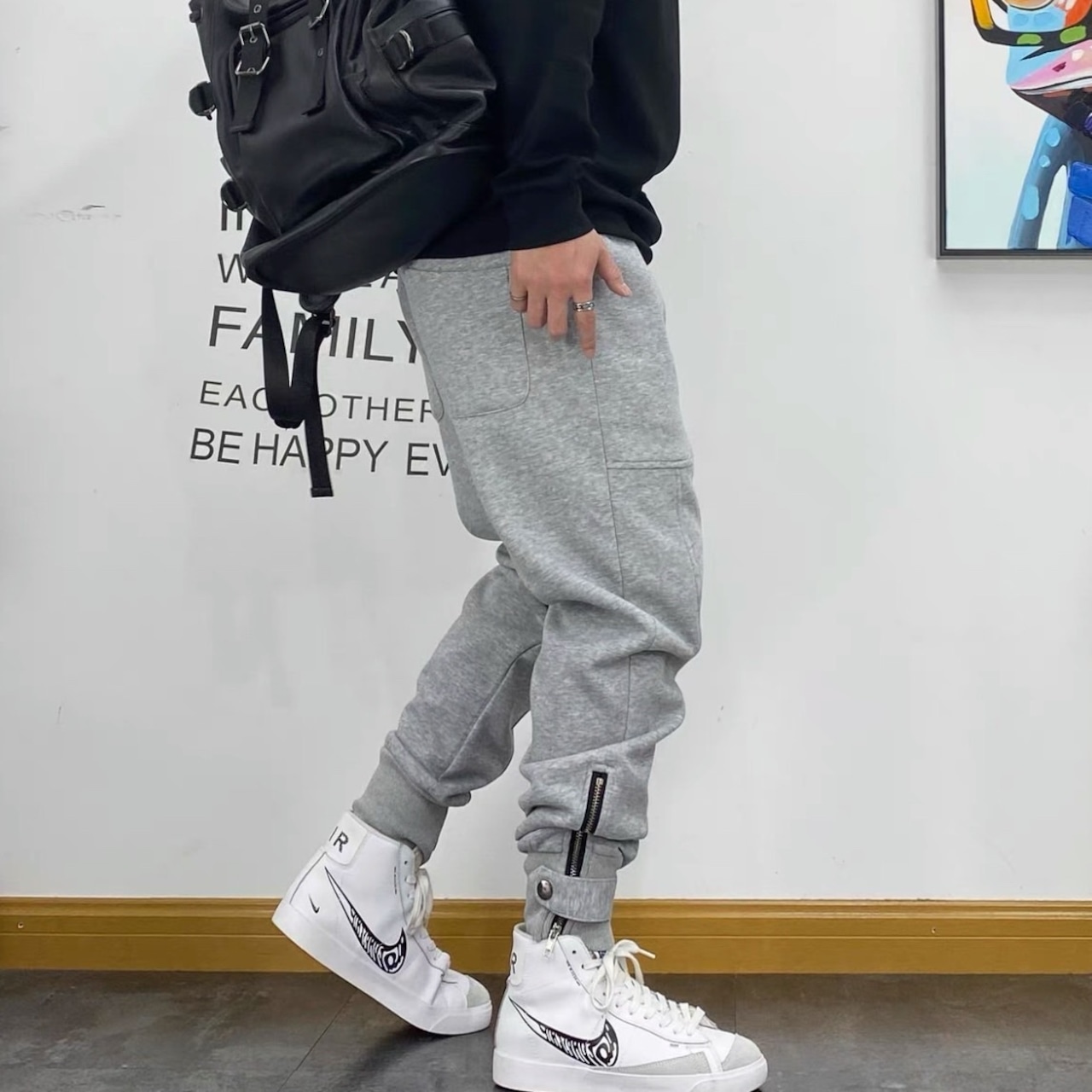 Ankle zipper sarouel pants 0104 - 5