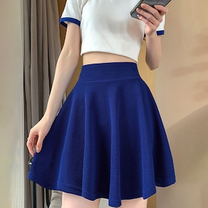 サーキュラースカート レディース ミニスカート 韓国 おしゃれ 大人 かわいい きれいめ シンプル 無地 春夏 ダンス 涼しい ウエストゴム 大人可愛い 大人女子
