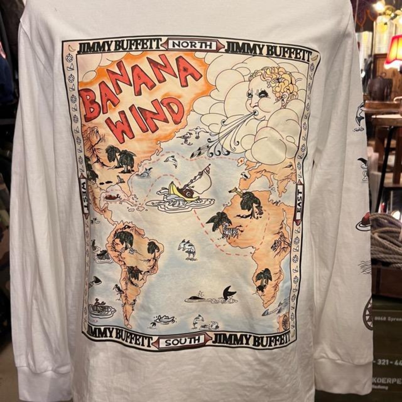 BANANA WIND カットソー メンズ ファッション カットソー 長袖 プリントTシャツ