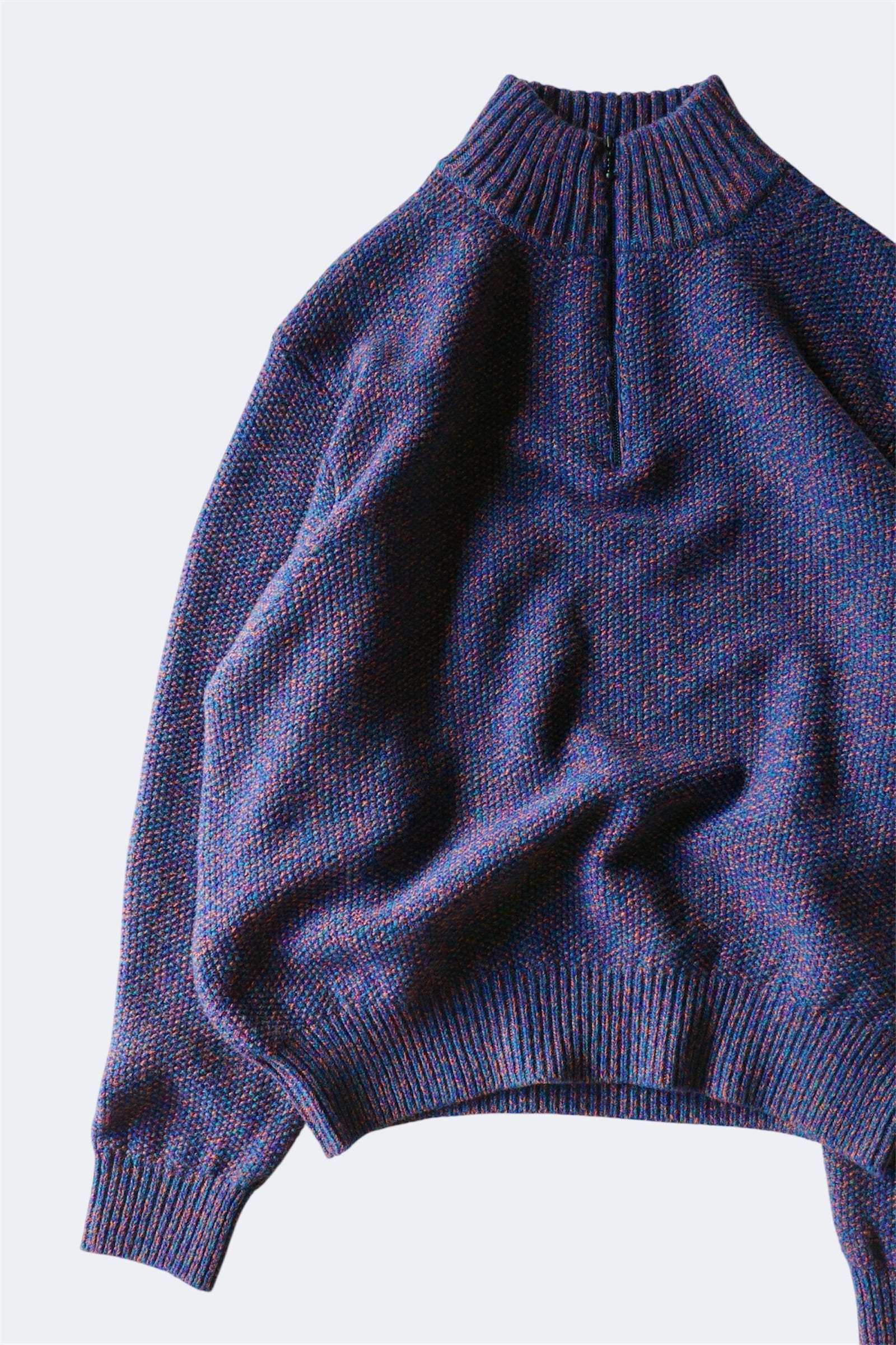 crepuscule 【WOOL KANOKO HALF ZIP P/O -BLUE-】 | lloomm