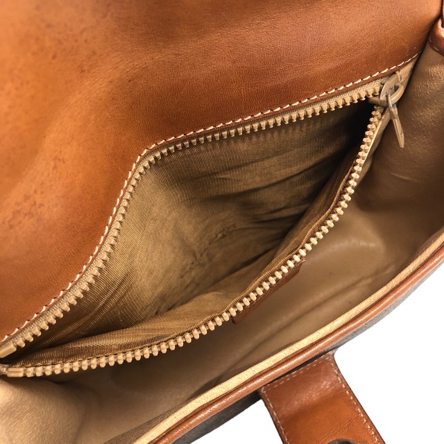 CELINE セリーヌ マカダム ショルダーバッグ ブラウン ブラゾン型押し PVCレザー vintage ヴィンテージ オールド syudng