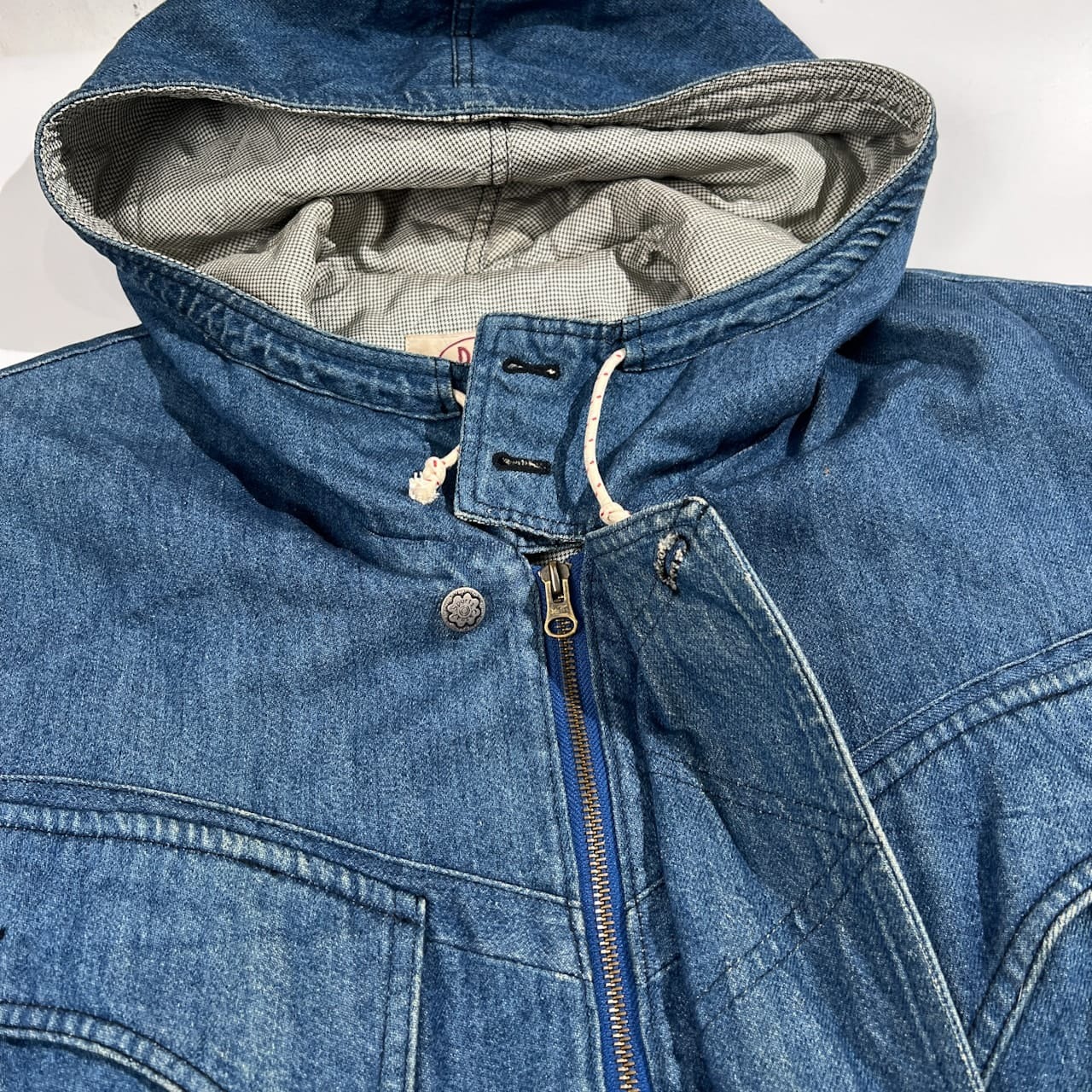 DOLCE ドルチェ フード付き デザイン デニム コート ジャケット サイズ 3 /インディゴ/メンズ/ワールド