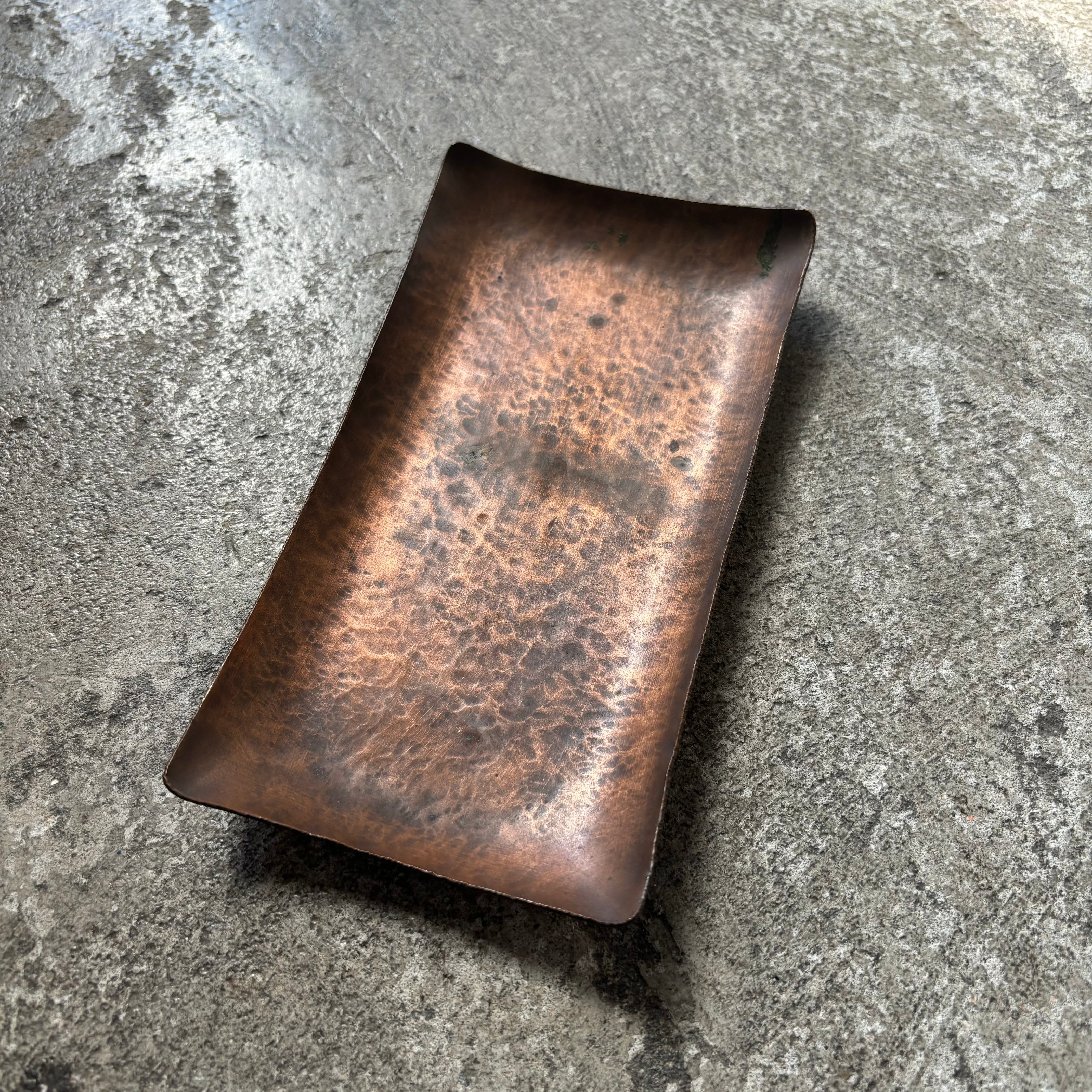 銅板 打ち出し ハンドメイド コイントレイ お香立て 銅 アンティーク