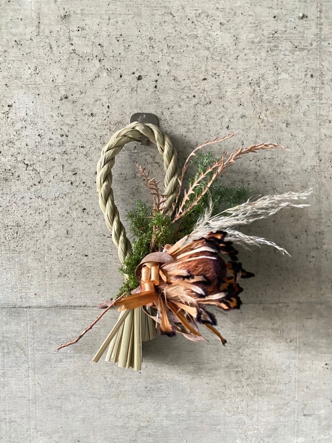 ドライフラワーしめ縄【Dried Flower Japanese wreath】