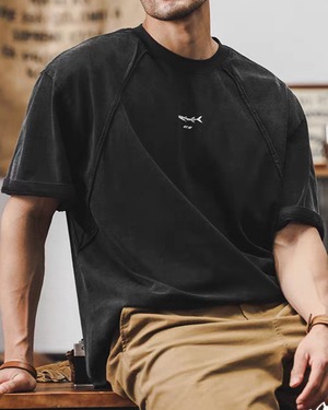 ヘビーウェイト ピグメント ワークステッチ Tシャツ /   K0514