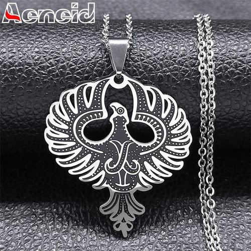 ペンダント ネックレス  動物 アニマル ステンレス シルバー チェーン ハート 鳥 レディース メンズ フェニックス