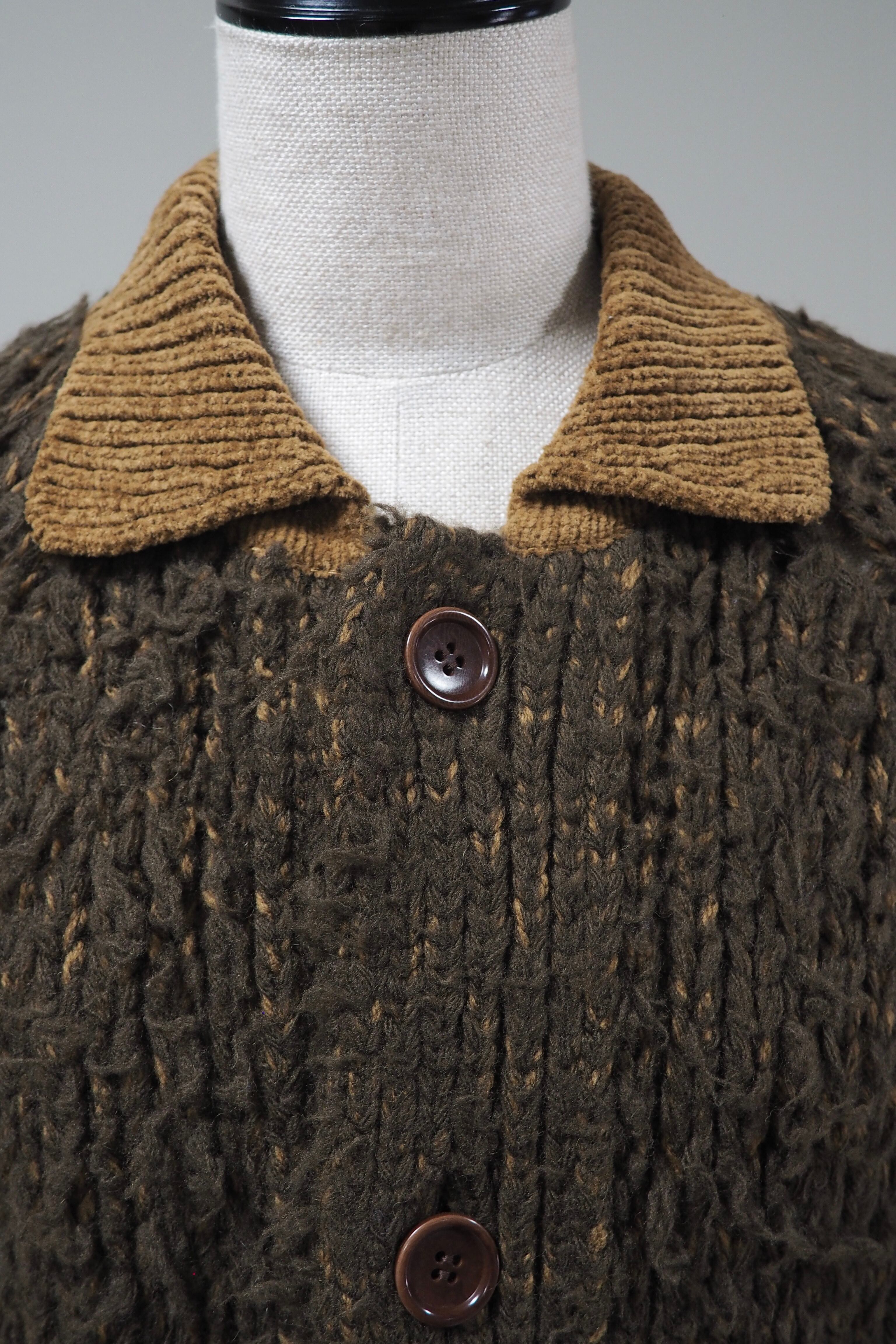 kota gushiken】Fisherman's Wool Fur Jacket -Green- | loop