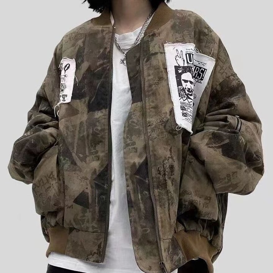 サブカル 服 地雷系 通販 ジャケット ZIPアップ ユニセックス バックロゴ