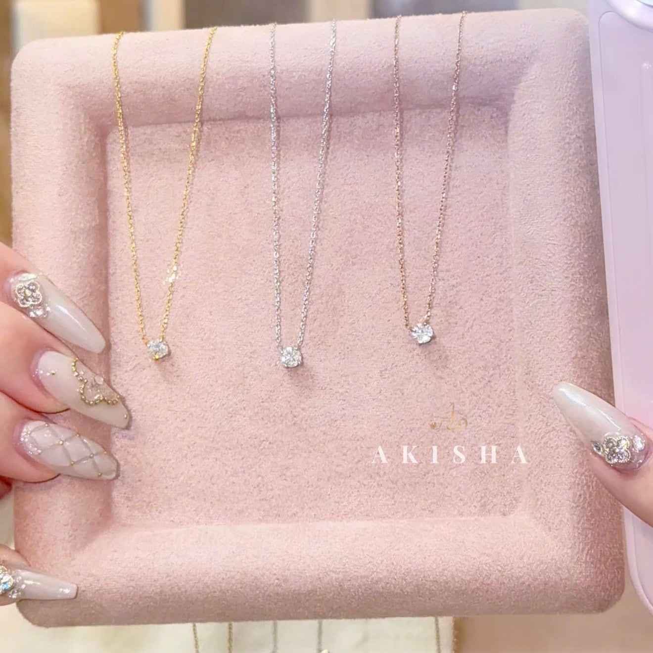Classic One Stone Necklace | AKISHA（アキーシャ）|金アレ対応/サビ