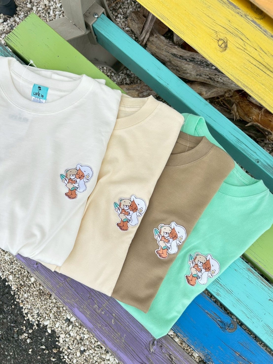 【mapuaコラボ】ワンポイント刺繍ワッペンTシャツ(LIFE isベア) ¥4,500(4,950)