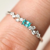 パライバトルマリン ブラジル産 0.059ct リング k10 セミオーダー枠 f-7