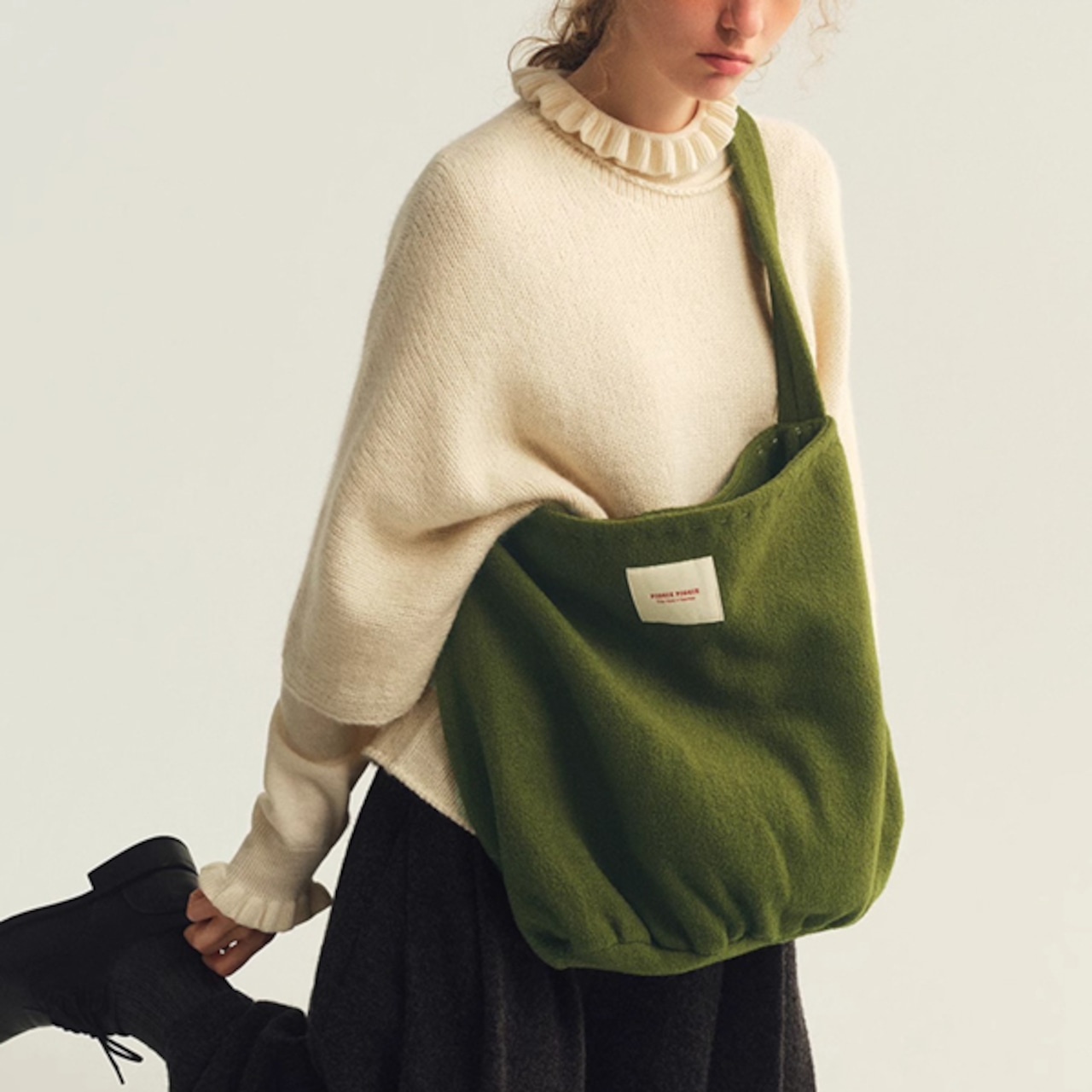 【2color】やさしさを編むニットショルダーバッグ 《P0309》